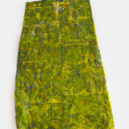 KL.Mother Hulda 1.Neadels and mixed media on wax skin.127 x 60 cm. 2024